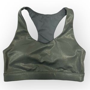 NWT ALL FENIX Liquid Olive Sports Bra Size Medium